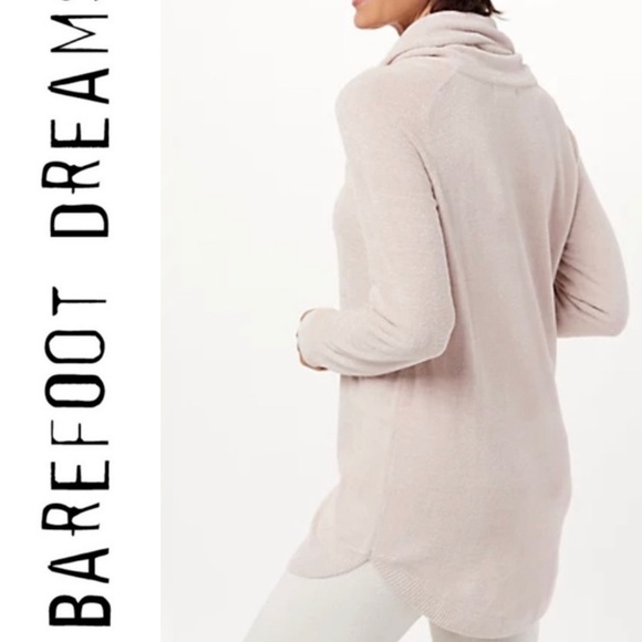 Barefoot Dreams CozyChic Ultra Lite Coastal Cowl Neck Tunic S Cozy Long Sweater - Picture 3 of 11